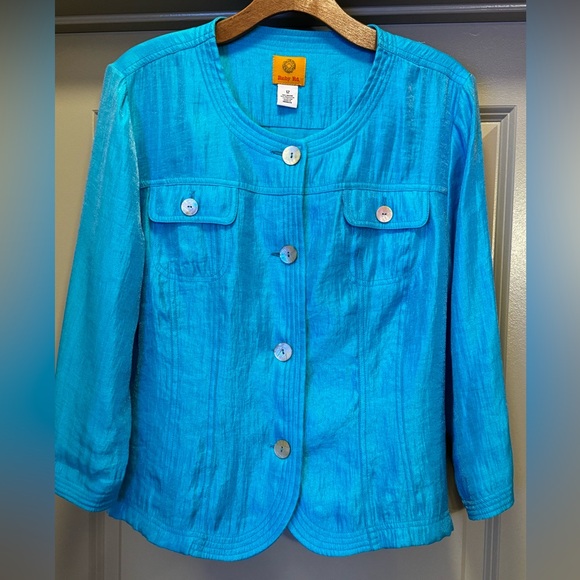 RUBY RD Blue jacket blazer size 12 - Picture 2 of 13